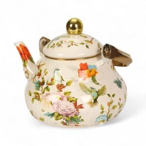 Pava Enlozada Pájaro – Diseño Floral Con Detalles Dorados