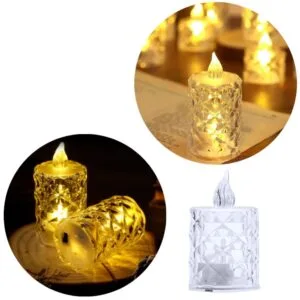 Vela a Pila Luz Cálida x24  – Decoración Segura y Elegante