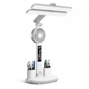 Lámpara LED de Escritorio con Ventilador y Organizador