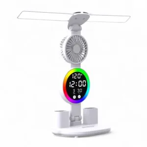 Lámpara LED de Escritorio con Ventilador y Organizador