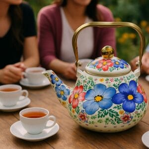 Pava Enlozada Floreada – Estilo y tradición en tu mesa - vista 2