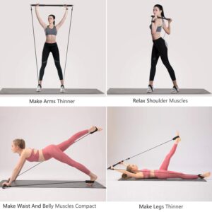 Barra de Pilates Profesional con Bandas Elásticas – Palo Yoga Fitness - vista 2