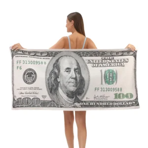 Toalla de Playa Diseso Billete 100 Dólares de Microfibra 70x140 cm - vista 3
