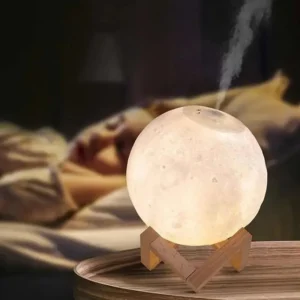 Difusor Electronico Humidificador Velador Luna 13cm 880ml