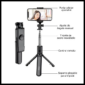 Soporte para celular de 1,7 m con palo selfie y control remoto Soporte para celular de 1,7 m con palo selfie y control remoto, doble luz