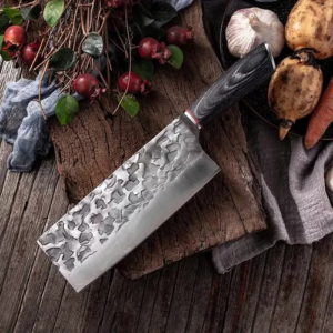 Hacha Cocina Acero Inox Carnes Mango Cuchillo Profesional Madera - vista 2