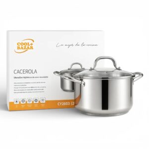CACEROLA 20CM ACERO INOXIDABLE TRIPLE FONDO CY2603-20