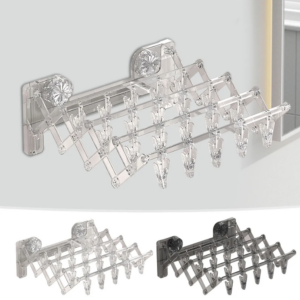 Perchero Retráctil para Calcetines Pared Sin Taladro - Colgador Plegable Ahorra Espacio BL702H10 - Imagen 2
