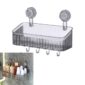Estante Organizador de Baño con Ventosa Transparente - Canasta de Almacenamiento Estilo Lujo BL702K10