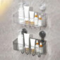 Estante Organizador de Baño con Ventosa Transparente - Canasta de Almacenamiento Estilo Lujo BL702K10