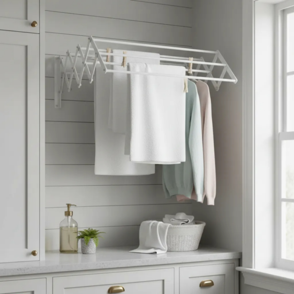 tender-extensible-de-pared-acordeón-80cm---perchero-de-acero-para-ropa-y-toallas-bj104d20-3 Tender Extensible de Pared Acordeón 80cm - Perchero de Acero para Ropa y Toallas BJ104D20 - Imagen 3