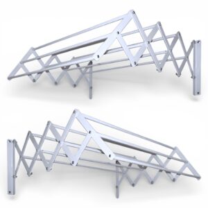 Tender Extensible de Pared Acordeón 80cm - Perchero de Acero para Ropa y Toallas BJ104D20