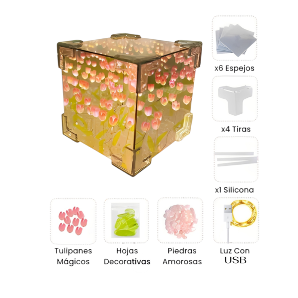 tilipanes-Photoroom.png Lámpara Led Tulipanes Cubo Decorativa Espejo Infinito Regalo
