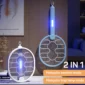 Raqueta recargable mata mosquitos 2 en 1 con luz violeta