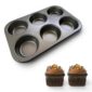 Molde Para Muffins Y Cupcakes 6 Cavidades Antiadherente Negro