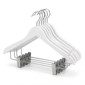 PERCHA DE MADERA BLANCA TRIANGULO CON BROCHES 1123W