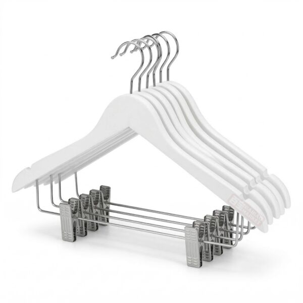 PERCHA DE MADERA BLANCA TRIANGULO CON BROCHES 1123W