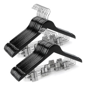 PERCHA DE MADERA NEGRO TRIANGULO CON BROCHES 1123B - Imagen 2