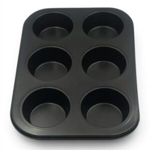 Molde Para Muffins Y Cupcakes 6 Cavidades Antiadherente Negro - vista 3