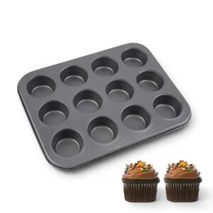Molde Muffin 12 Cavidades Antiadherente Para Cupcakes Horno Color Gris
