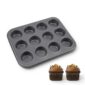 Molde Muffin 12 Cavidades Antiadherente Para Cupcakes Horno Color Gris