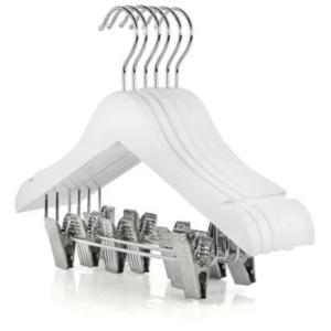 PERCHA DE MADERA BLANCA TRIANGULO CON BROCHES 1123W - Imagen 3