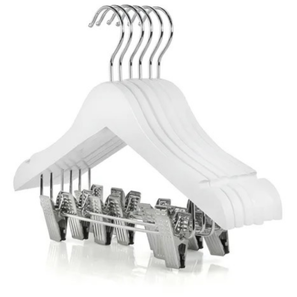 percha-de-madera-blanca-triangulo-con-broches-1123w-3 PERCHA DE MADERA BLANCA TRIANGULO CON BROCHES 1123W - Imagen 3