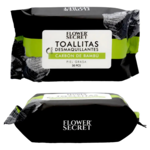 Toallitas Desmaquillantes Flower Secret Carbón de Bambú 30 Unidades Piel Grasa