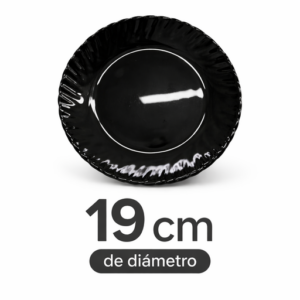 Plato de Postre Negro 19 cm de Diámetro Ideal para Eventos y Reuniones