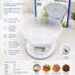 Balanza de Cocina Digital con Bowl 5kg - Precisión Alta y Pantalla LCD