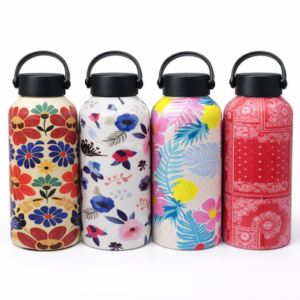 Botella de acero inoxidable 500ml con diseños coloridos para agua y bebidas