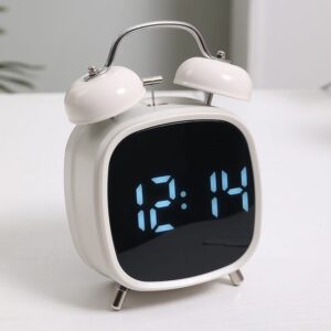 Reloj LED Campana Grande Blanco con Alarma Digital para Decoración Moderna