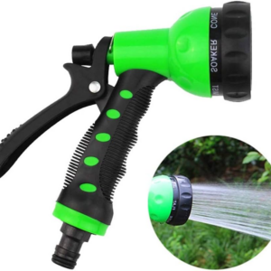 Pistola de riego de jardín alta presión verde, ajuste de chorros, ergonómica