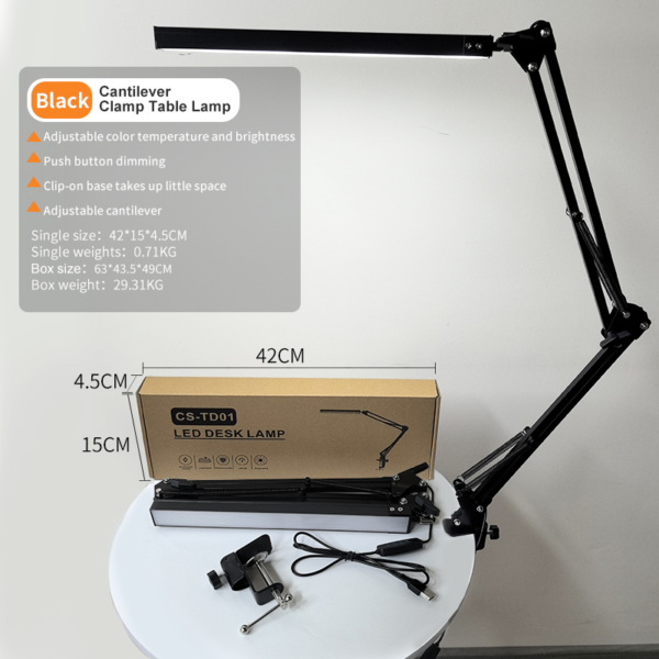 lámpara-de-escritorio-led-con-abrazadera-brazo-ajustable-3 Lámpara de Escritorio LED con Abrazadera Brazo Ajustable - Imagen 3