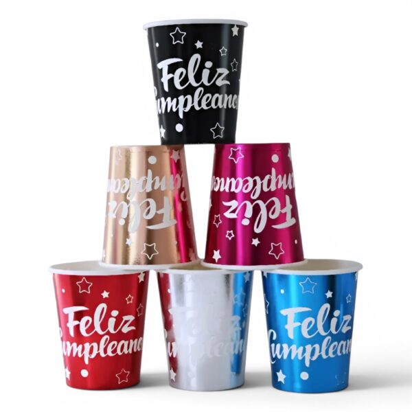 Vaso Polipapel Feliz Cumpleaños 240cc X 10 - Imagen 4
