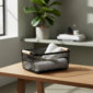 Canastro metal con Asa de madera 30x13x22CM rm45-15 - Imagen 4