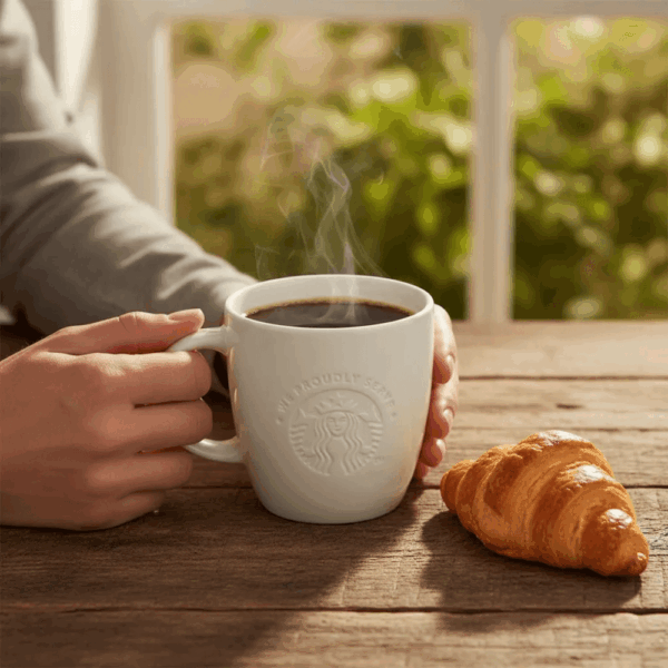 taza-blanca-cerámica-starbucks-frase-"we-proudly-serve"-3 Taza Blanca Cerámica Starbucks frase "We Proudly Serve" - Imagen 3