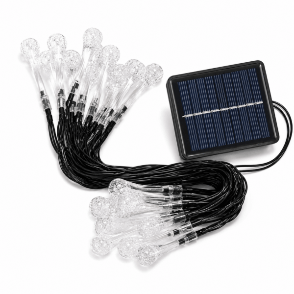 guirnalda-solar-gotas-de-agua-20-led,-luz-cálida,-4m+1m-3 Guirnalda solar gotas de agua 20 LED, luz cálida, 4M+1M - Imagen 3