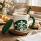 Taza Starbucks Ceramica con tapa y Cuchara RM41-7 - Imagen 5