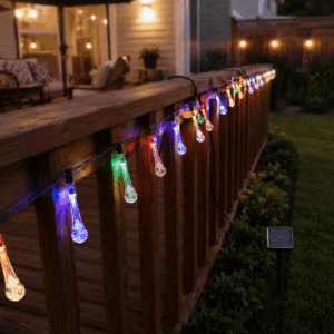 Guirnalda solar gotas de agua 20 LED, multicolor, 4M+1M - Imagen 3