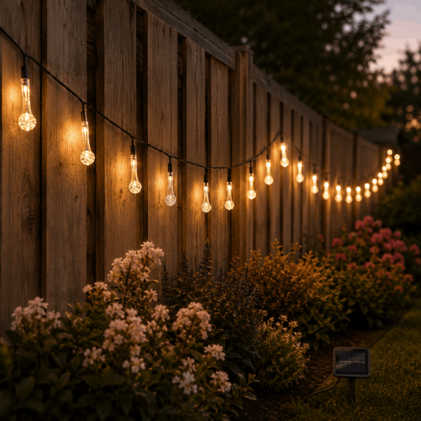 guirnalda-solar-gotas-de-agua-20-led,-luz-cálida,-4m+1m-5 Guirnalda solar gotas de agua 20 LED, luz cálida, 4M+1M - Imagen 5