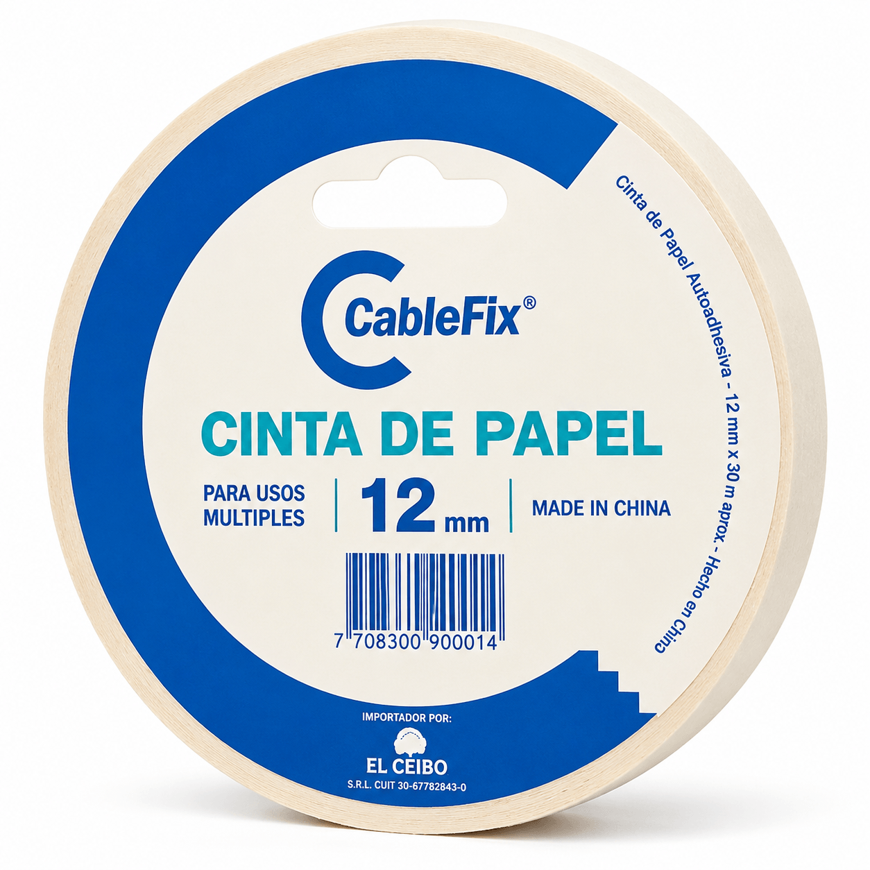 Cinta Adhesiva Papel Enmascarar Cablefix 12mm x 40m - Imagen 5