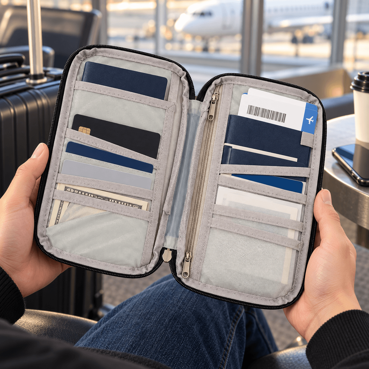 Porta Pasaporte y Documentos de Viaje Organizador - Imagen 2