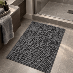 Alfombra Baño Shaggy Base Antideslizante 40 X 60 Cm Suave