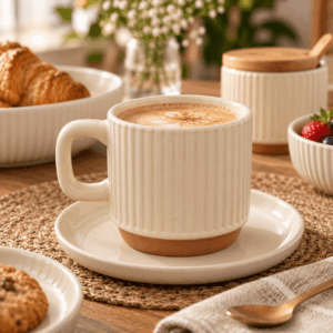 TAZA DE CERAMICA LINE WOOD - Imagen 3