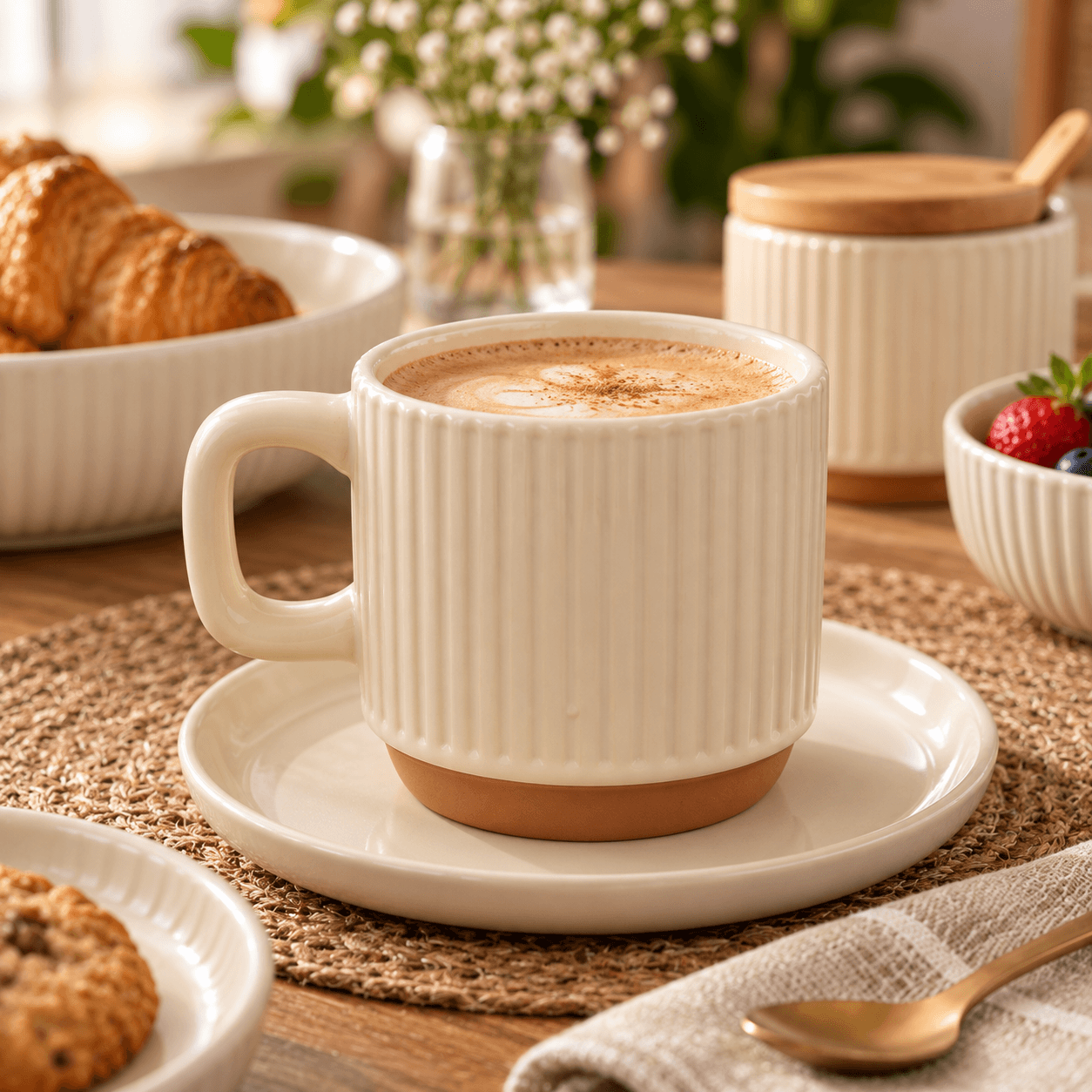 TAZA DE CERAMICA LINE WOOD - Imagen 3