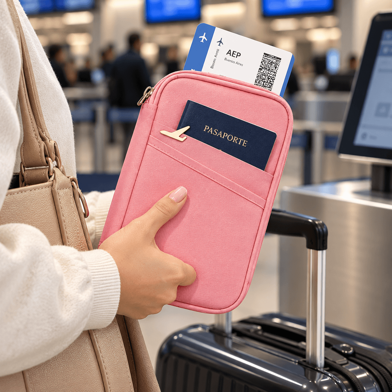 Porta Pasaporte y Documentos de Viaje Organizador