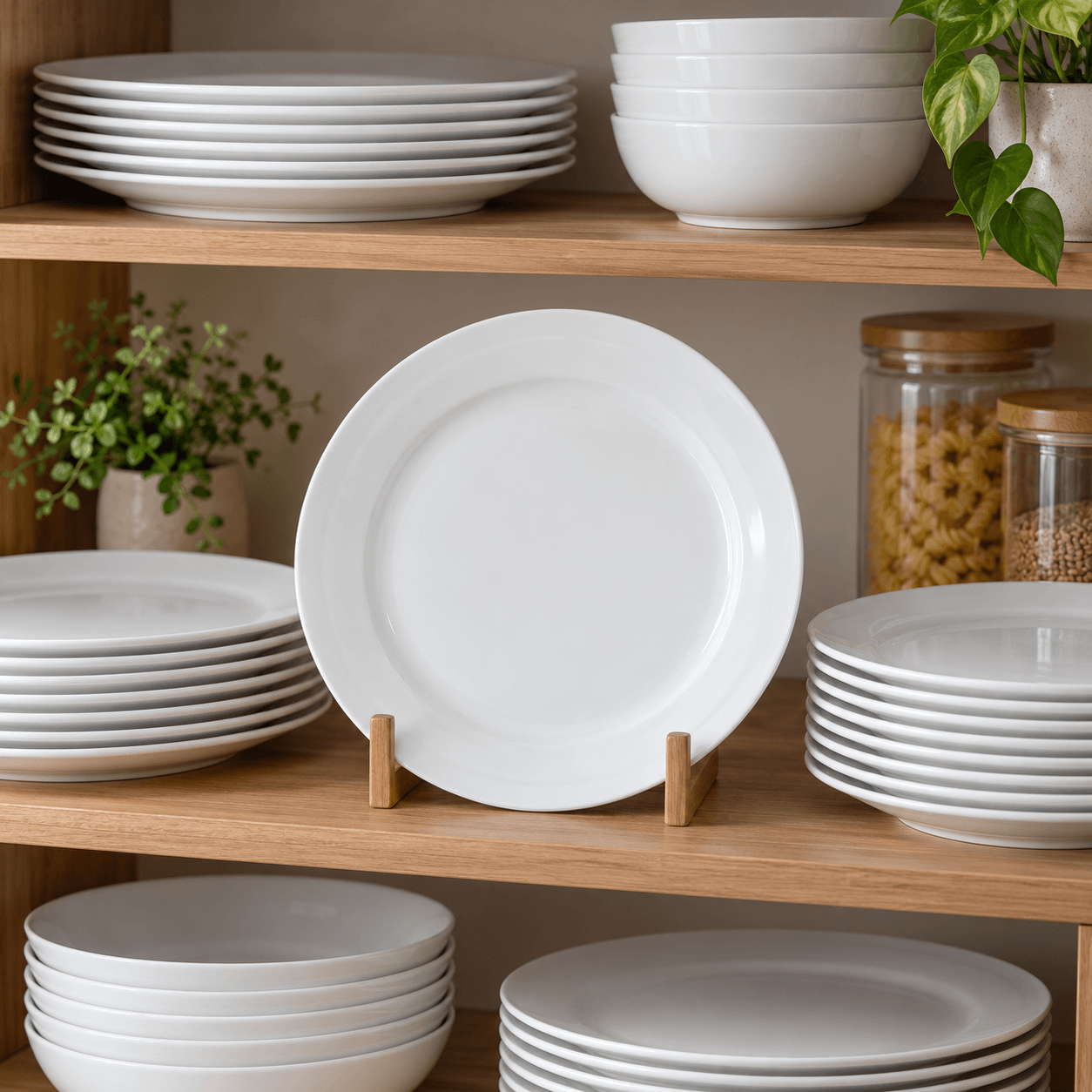 PLATO OPALINA 23CM BLANCO REDONDO LSQP90 - Imagen 3