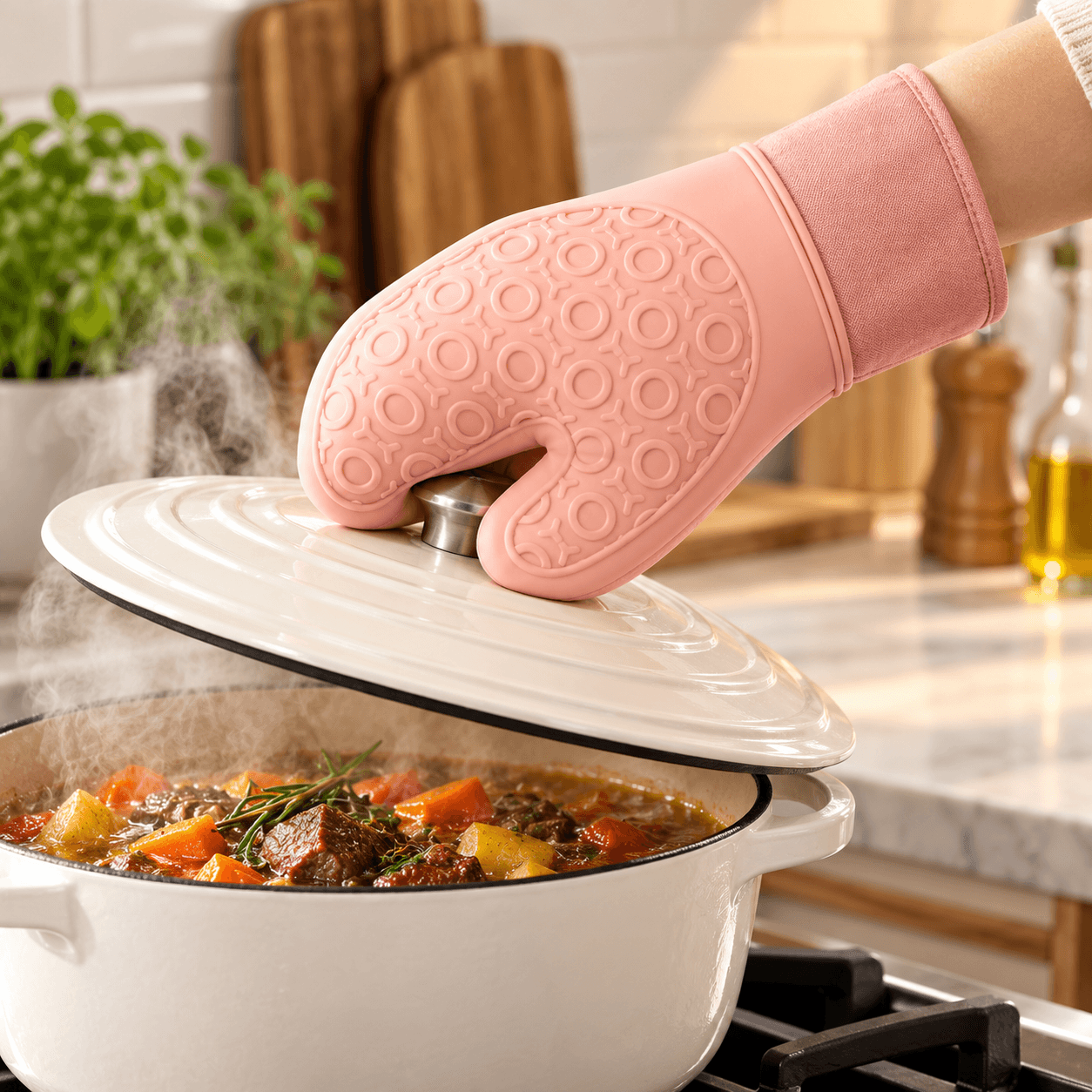 Guante Silicona Para Horno Cocina Manopla De Agarradera Hot - Imagen 2